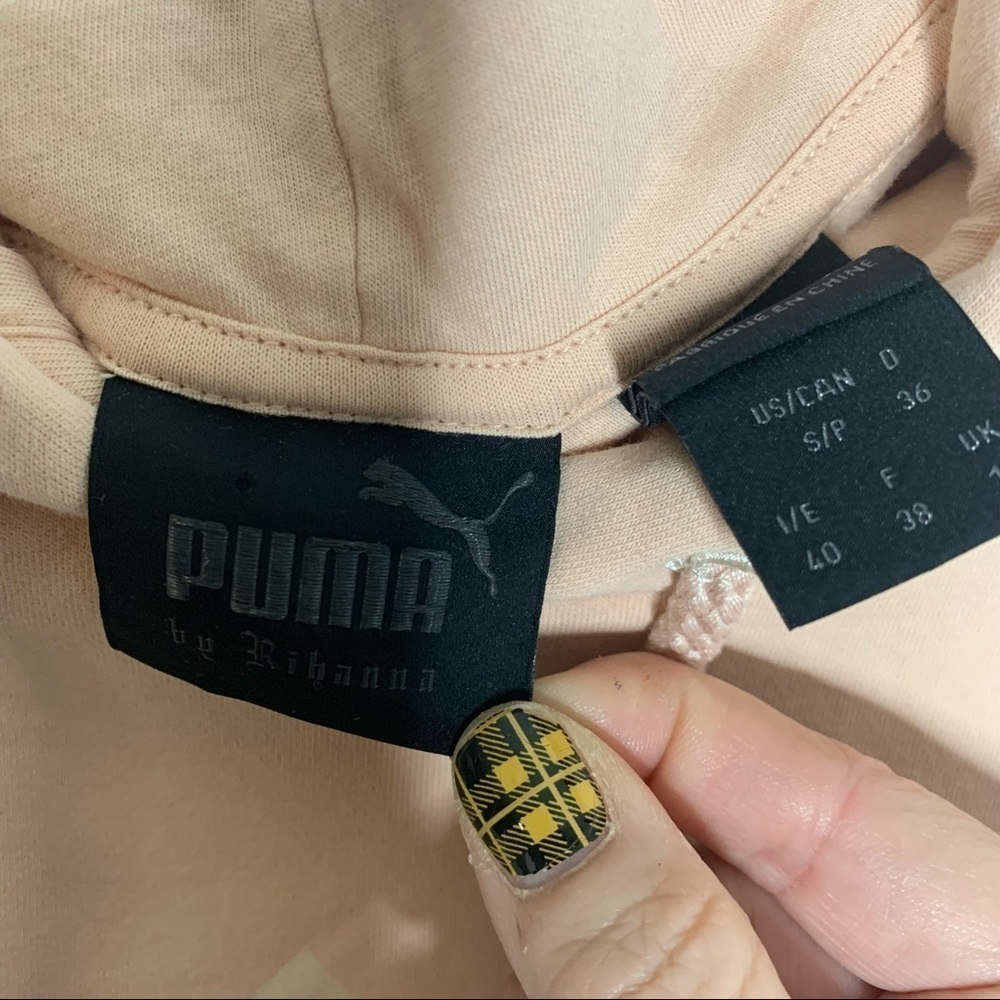 Puma x Fenty Oversized Pink Long Sleeve Graphic Hoody - Picture 10 of 16